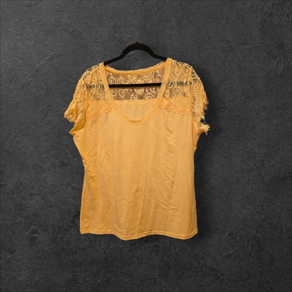 Elegant Lace Yellow Top - Picture 1 of 3